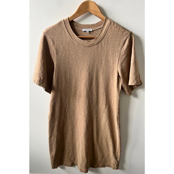 Cotton Citizen Taupe Crew dark tan tokyo short sleeve mini dress women's size M - Picture 2 of 6